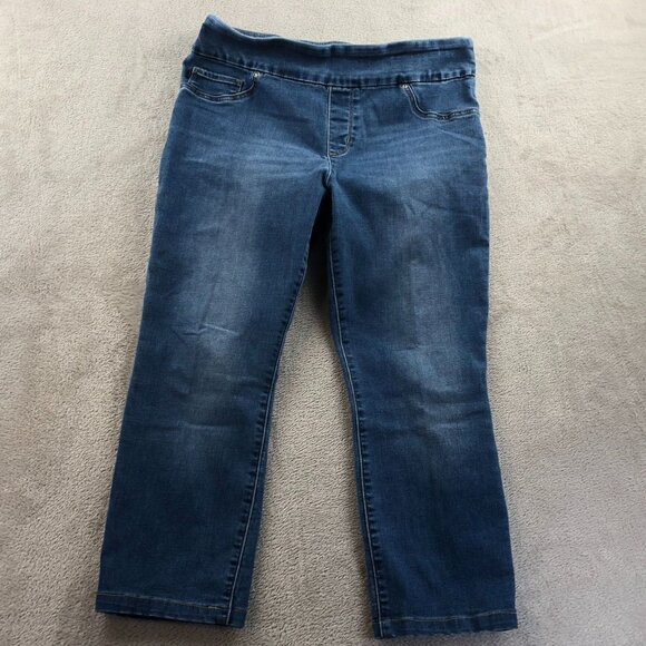 Lee Womens Jeans Size 14P Blue Denim Slim Fit Sculpting Stretch Straight Leg - Picture 11 of 12